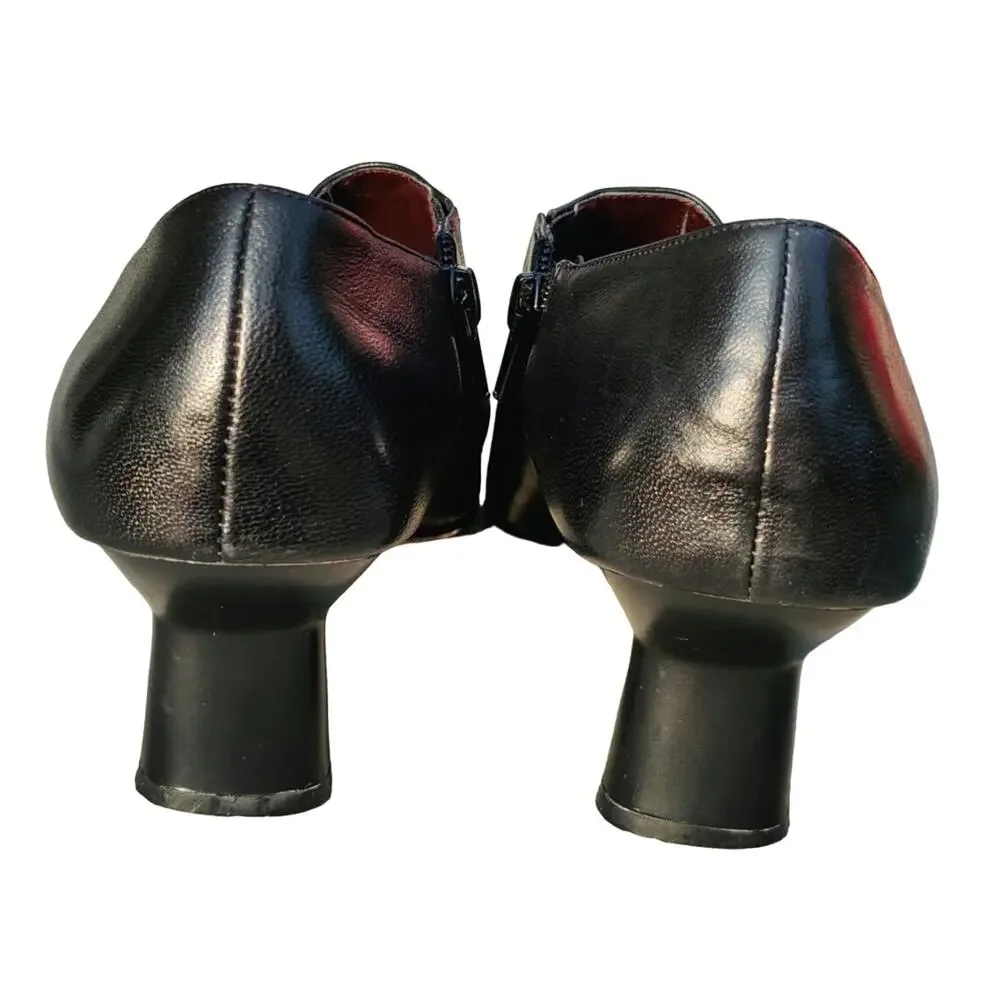 Vintage black leather Y2K Booties sz 10 by linea roma